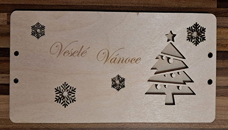 Dřevěný dárkový poukaz na peníze